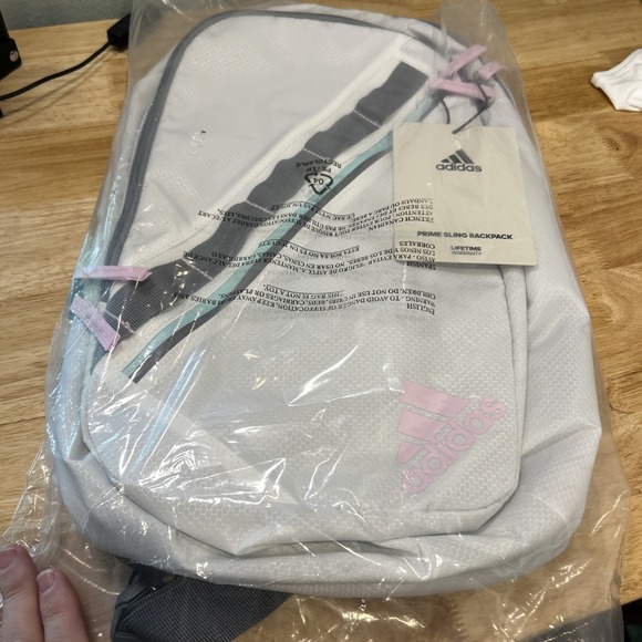 adidas Other - Adidas Prime Sling Backpack White Grey Orchid Fusion Purple Bag 5156602